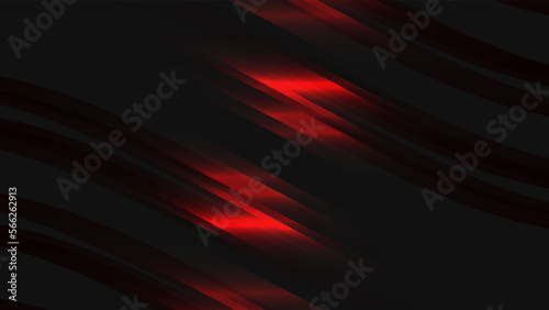The red ligth on black abstract background. Vector illustration.