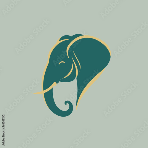 vector illustration of a green elephant