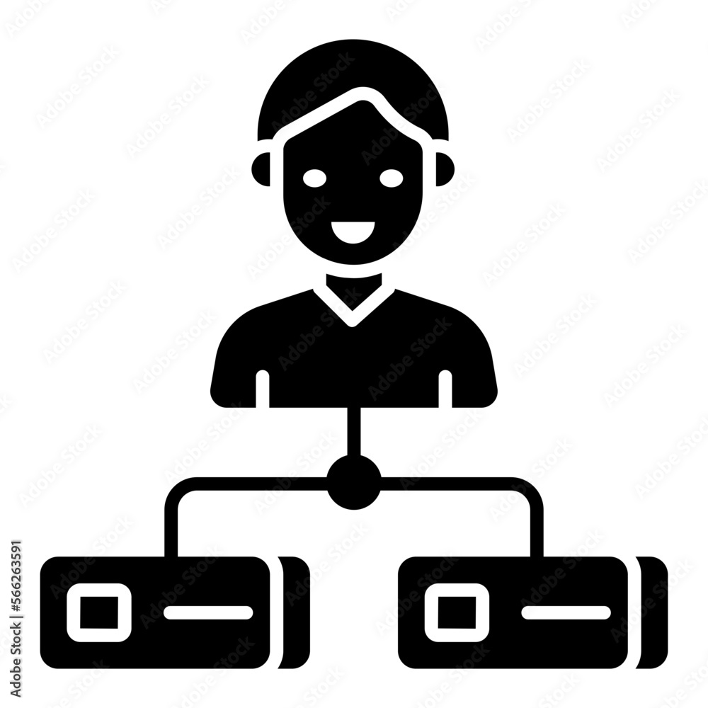 Editable design icon of user network Editable design icon of user network