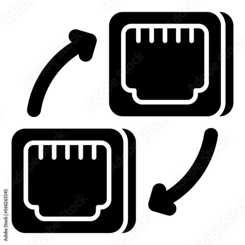 Trendy vector design of ethernet port transfer 
