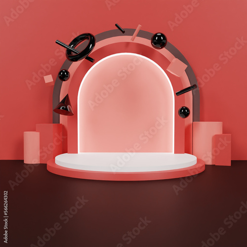 3d render of a podium for product display
