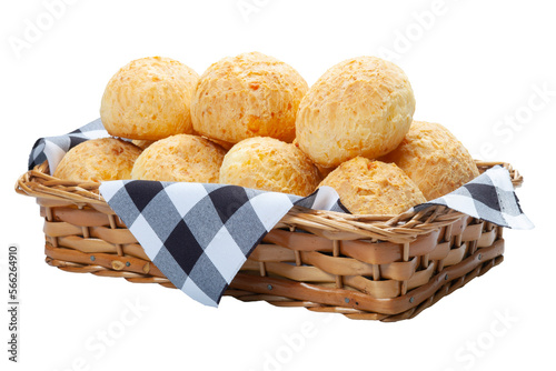 Cheese bread basket, Brazilian snack, pão de queijo photo