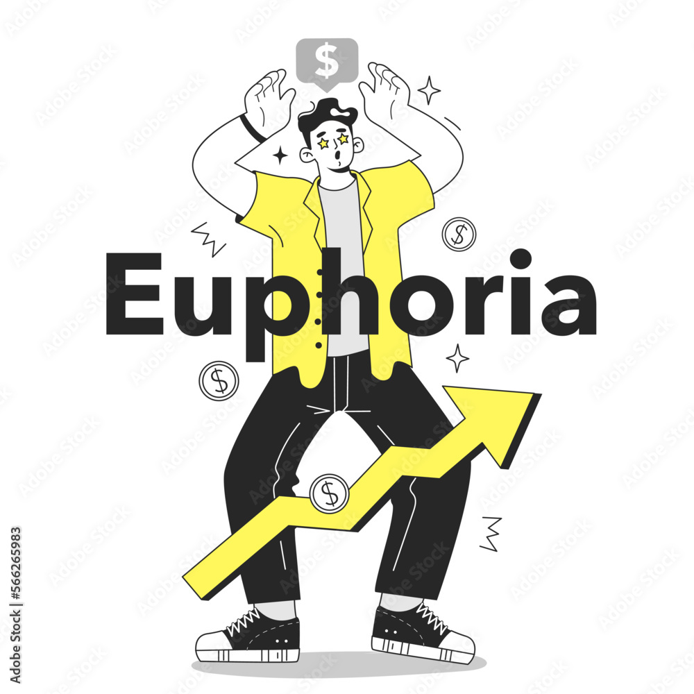 Obraz premium Cycle of investor emotions. Euphoria of character throughout the cycle