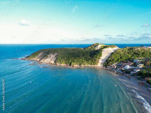 Aerial view of ponta negra beach and morro do careca in the city of natal, rio grande do norte, brazil photo