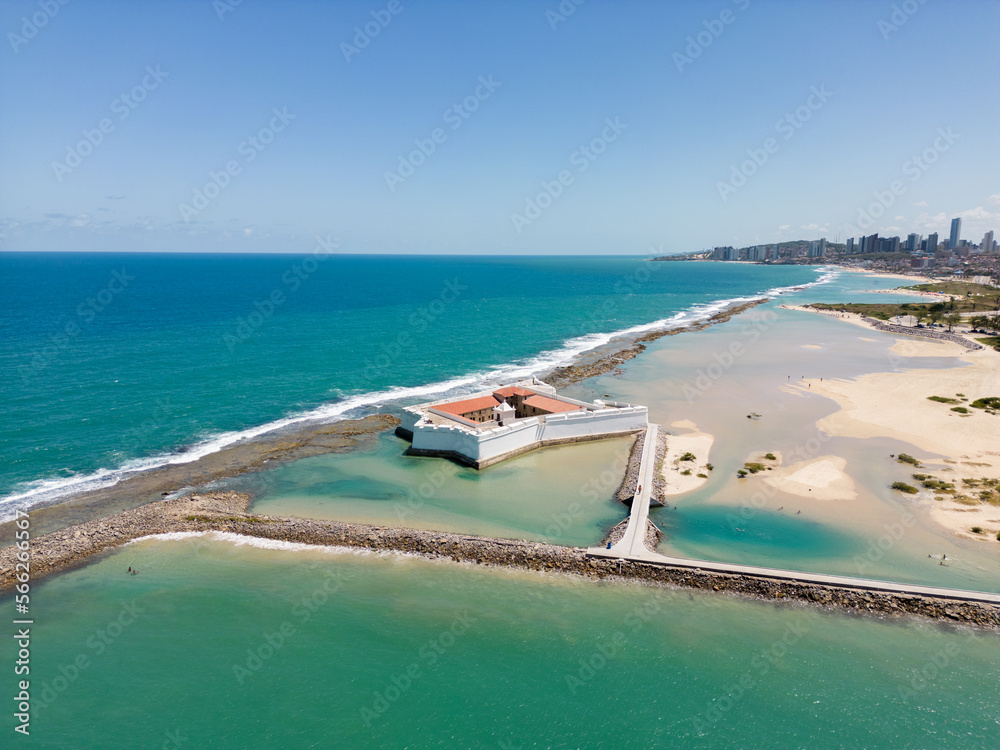 Obraz premium Aerial photo of forte dos reis magos in the city of natal, rio grande do norte, brazil