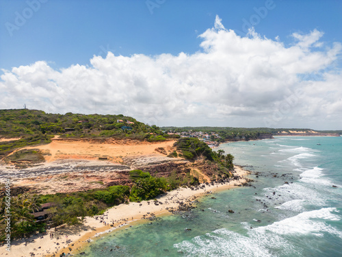 Aerial photo of moleque beach and chapadao de pipa in the city of tibau do sul, rio grande do norte, brazil