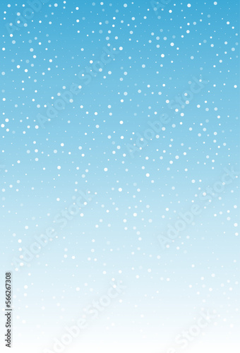 Silver Snowfall Vector Blue Background. Fantasy