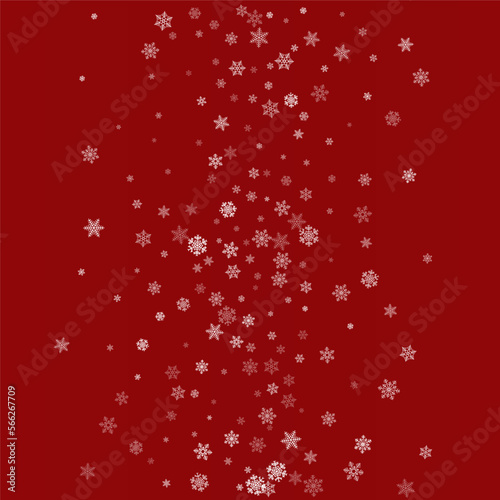 Silver Snowflake Vector Burgundy Background.