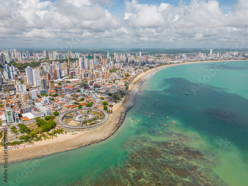 Aerial photo of cabo branco beach in the city of joao pessoa, paraiba, brazil © Ranilson
