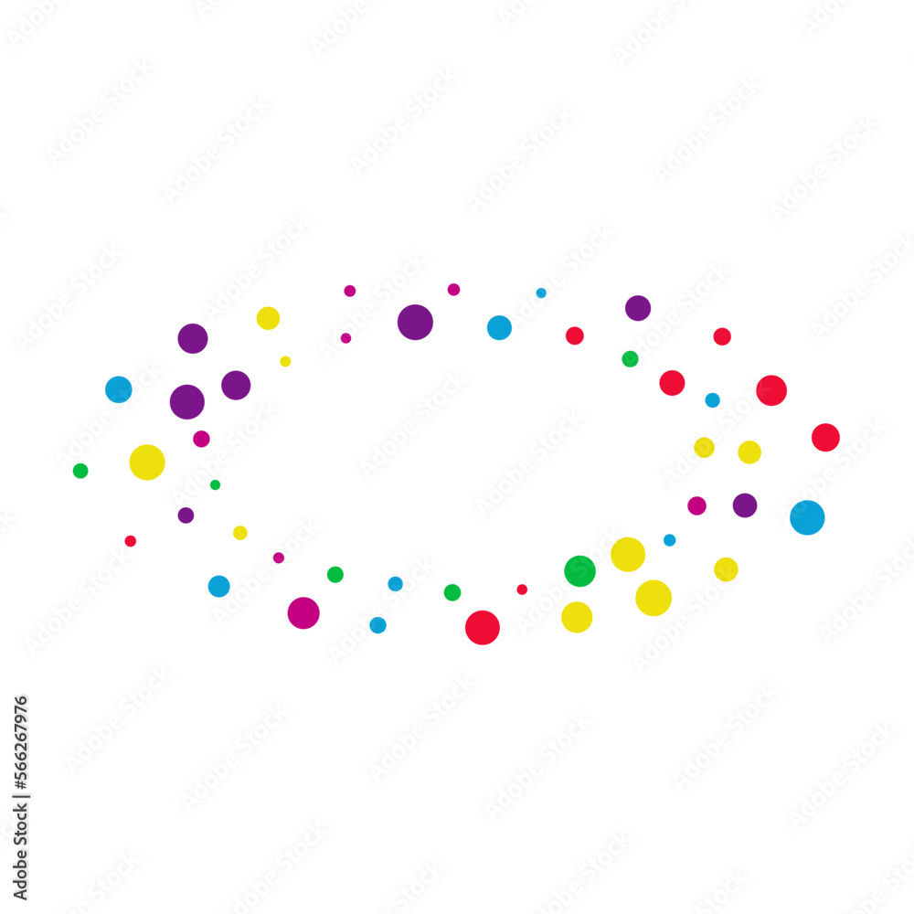 Color Dot Celebrate Vector White Background. Top
