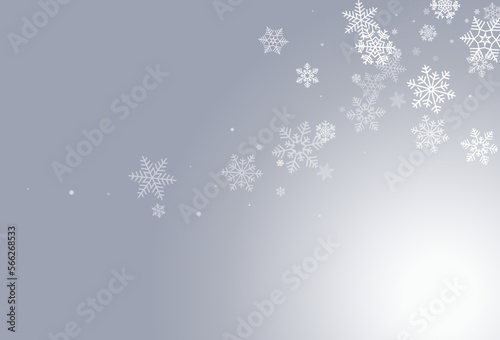 Gray Snowflake Vector Gray Background. Christmas