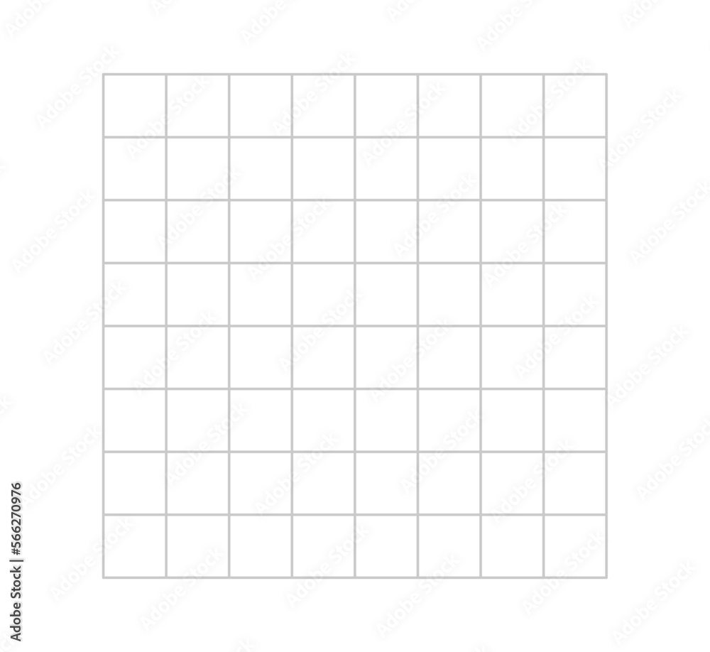 Vector isolated 8x8 light pale barely noticeable gray grid with square  cells template stencil colorless black and white contour line easy drawing  Stock Vector | Adobe Stock