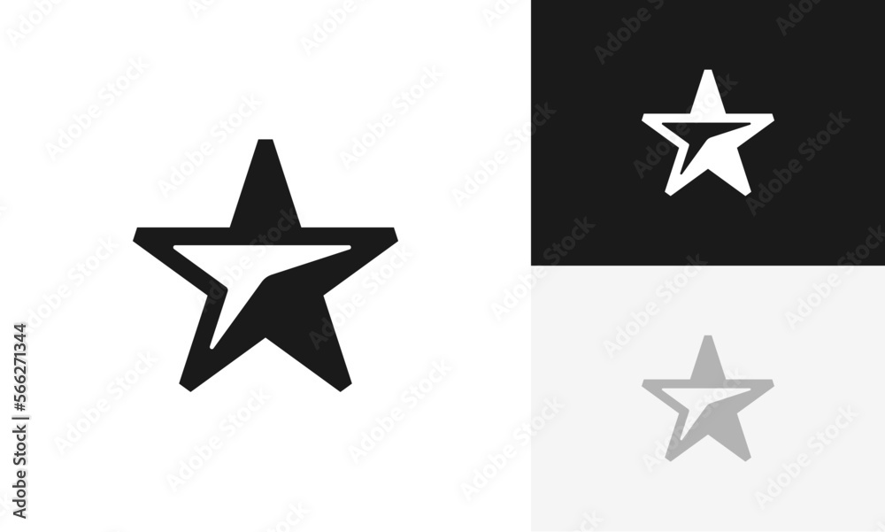 north star, star compass, compass logo icon design vector