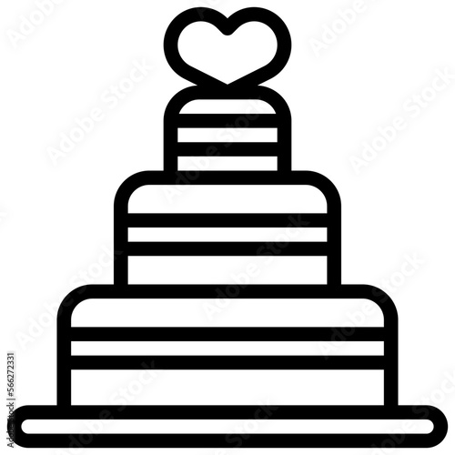 WEDDING CAKE line icon