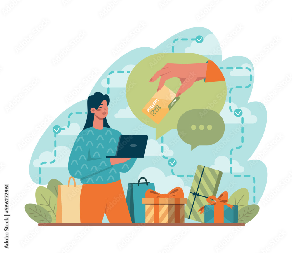 Happy people with gift boxes. Character holding, recieving or giving Happy people with gift boxes. Character holding, recieving or giving