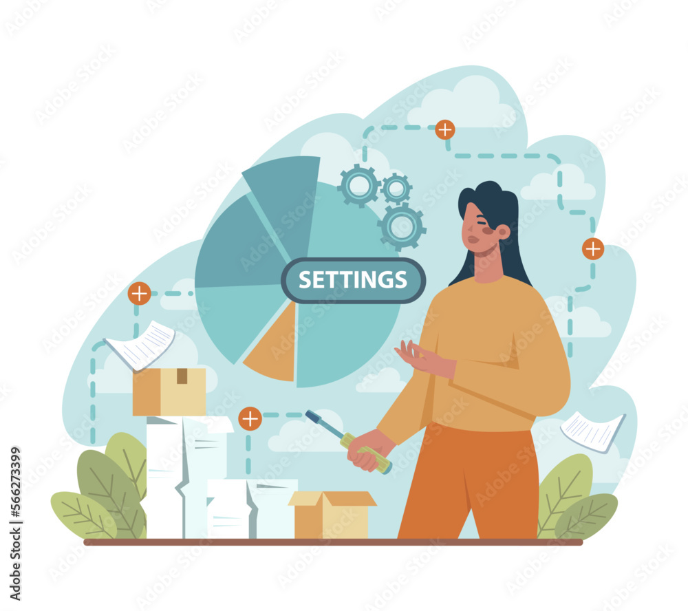 Setting and optimization concept. Idea of improvement and customization Setting and optimization concept. Idea of improvement and customization