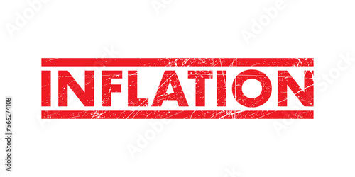 Vector illustration of the word Inflation in the red ink stamp