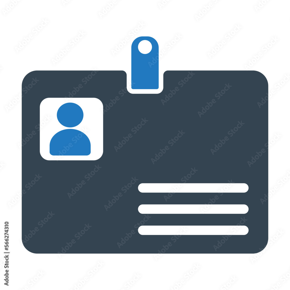 ID Card icon set. Identification card outline icon set. Driver's