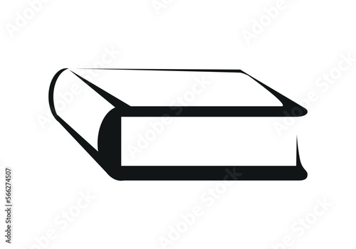 book - black and white vector symbol illustration of a closed book, white background
