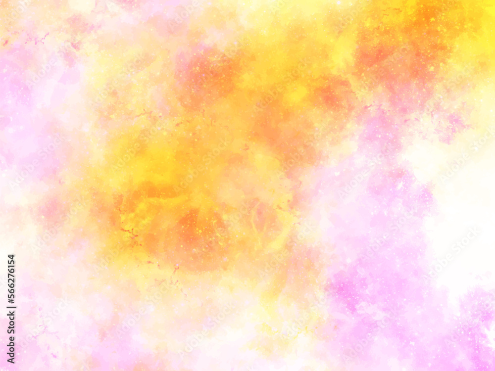 cosmic yellow-pink background with white spots