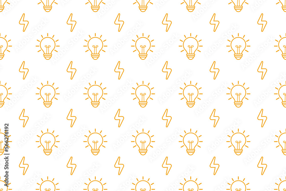 Light bulb electricity seamless pattern on white background vector design - obrazy, fototapety, plakaty 
