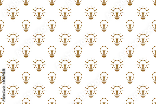 Light bulb electricity seamless pattern on white background vector design