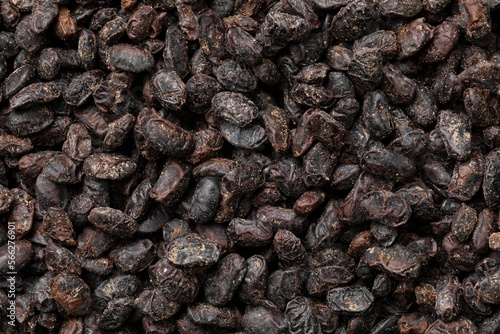 Chinese salted black beans close up full frame as background photo