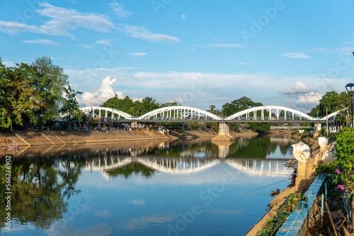 Ratsadaphisek Bridge the bridge over the Wang River in Lampang Province, Thailand © itsara.nlr