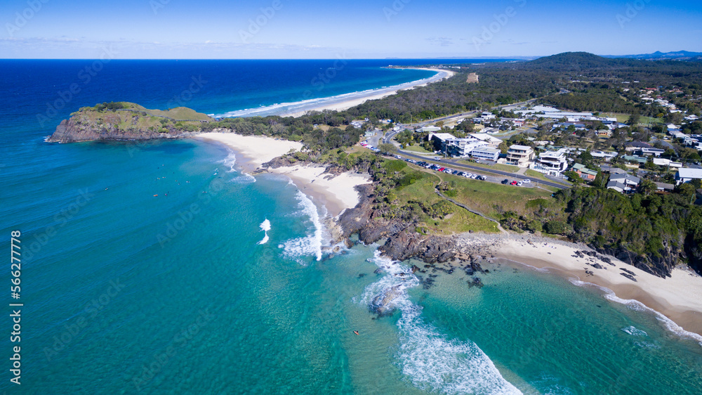 Aerial view of Norries Headland, Bogangar, and Cabarita Beach. Aerial view of Norries Headland, Bogangar, and Cabarita Beach.