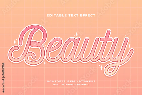 decorative beauty editable text effect vector design