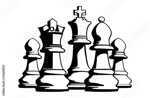 Chess is a piece of the game King Queen Board competition intelligence . Vector Clipart