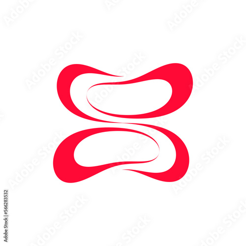 Circle Two Symbol. Abstract icon. Editable Shape Logo Template