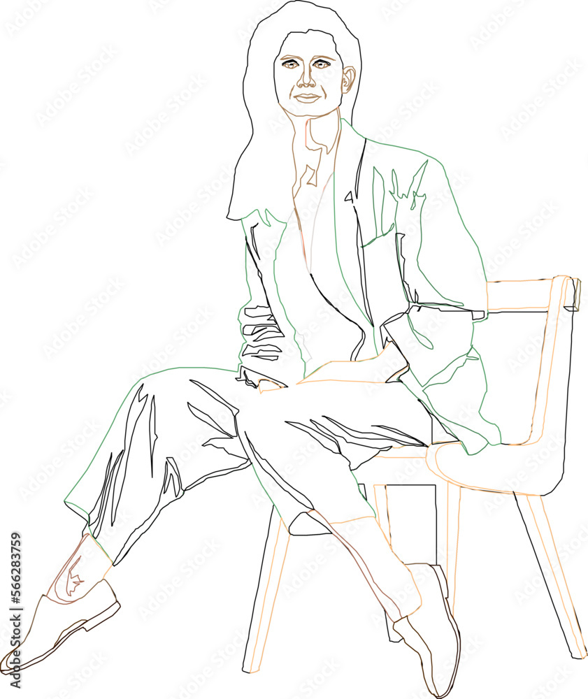 Sketch vector illustration of model shooting Sketch vector illustration of model shooting