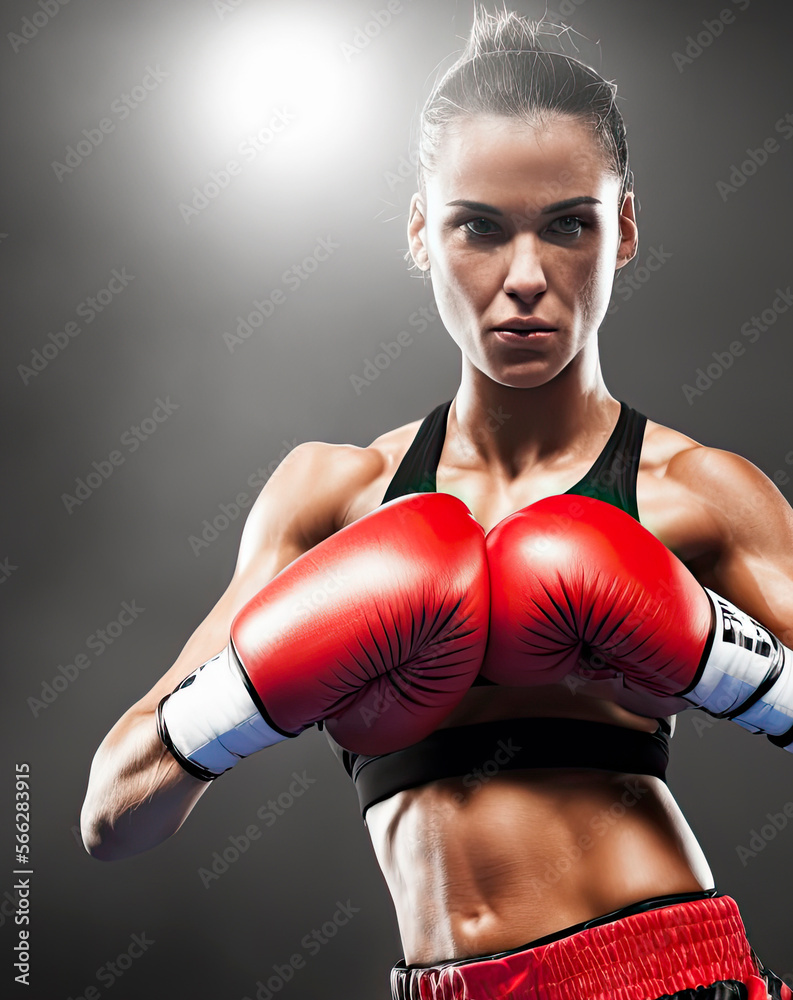 Female boxer, ready to step into the ring and deliver a knockout performance