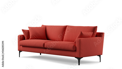 Modern sofa on isolated white background. Furniture for the modern interior, minimalist design.