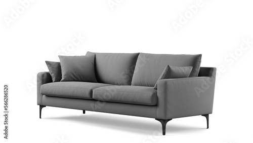 Modern sofa on isolated white background. Furniture for the modern interior, minimalist design.