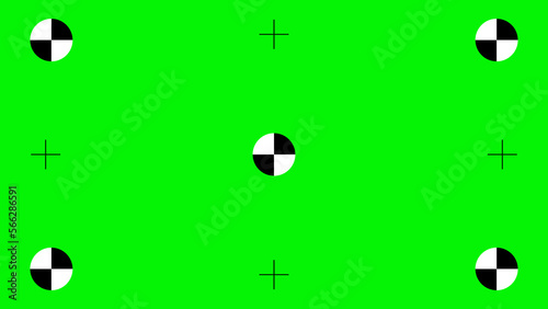 Fotografie Motion Tracking Markers On Green Screen Background