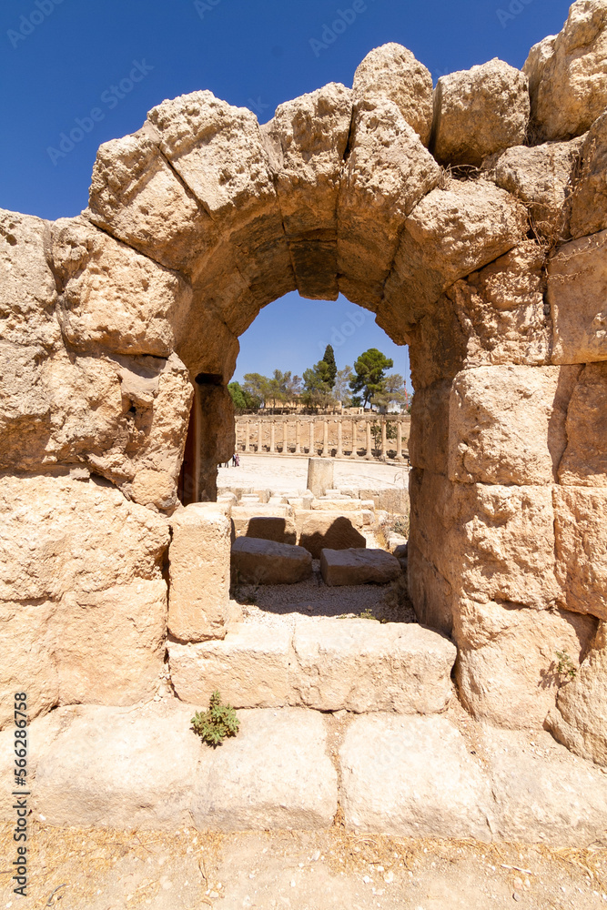 ruins of ancient Roman temple in Jerash, Jordan