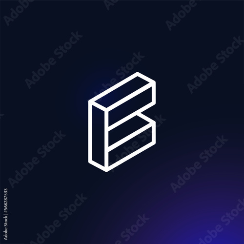 letter C isometric and minimal logo design. Creative logo design concept for letter O. C icon design.