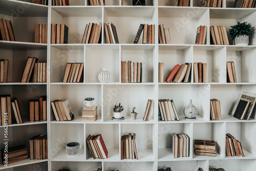 shelves with books
