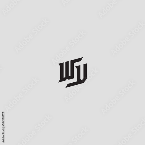 WV simple initial esport concept logo design ideas for inspirations