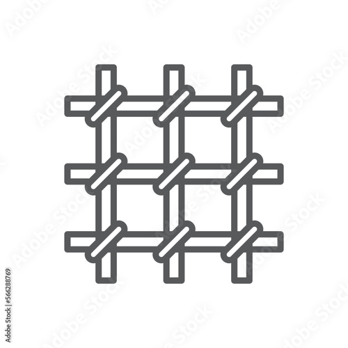 Prison bars line icon. Minimalist icon isolated on white background. Prison grid simple silhouette.