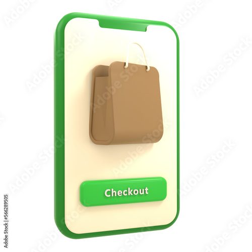 3D illustration checkout