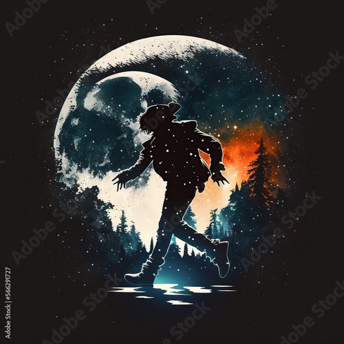 silhouette of a person dancing moonwalker 