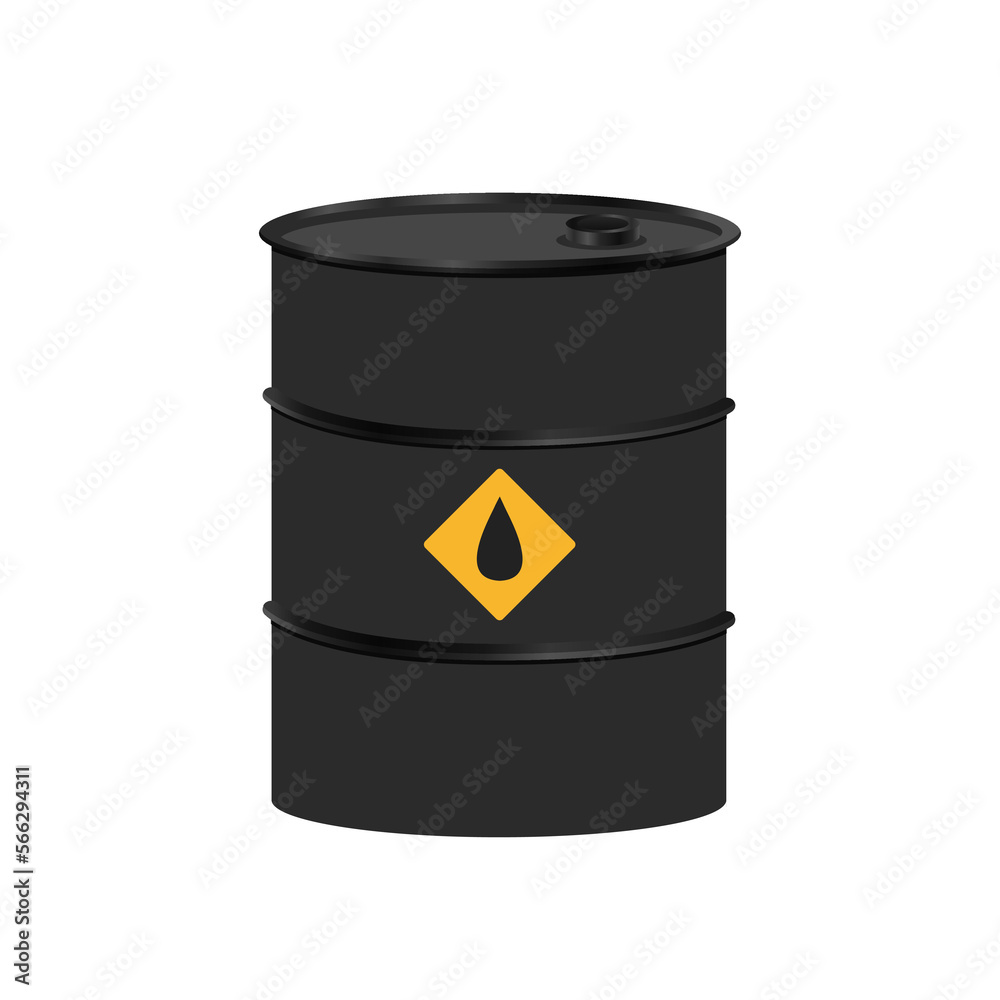 Oil industry. Gold and black barrels with oil drop label on spilled puddle of crude oil. Oil industry. Gold and black barrels with oil drop label on spilled puddle of crude oil.
