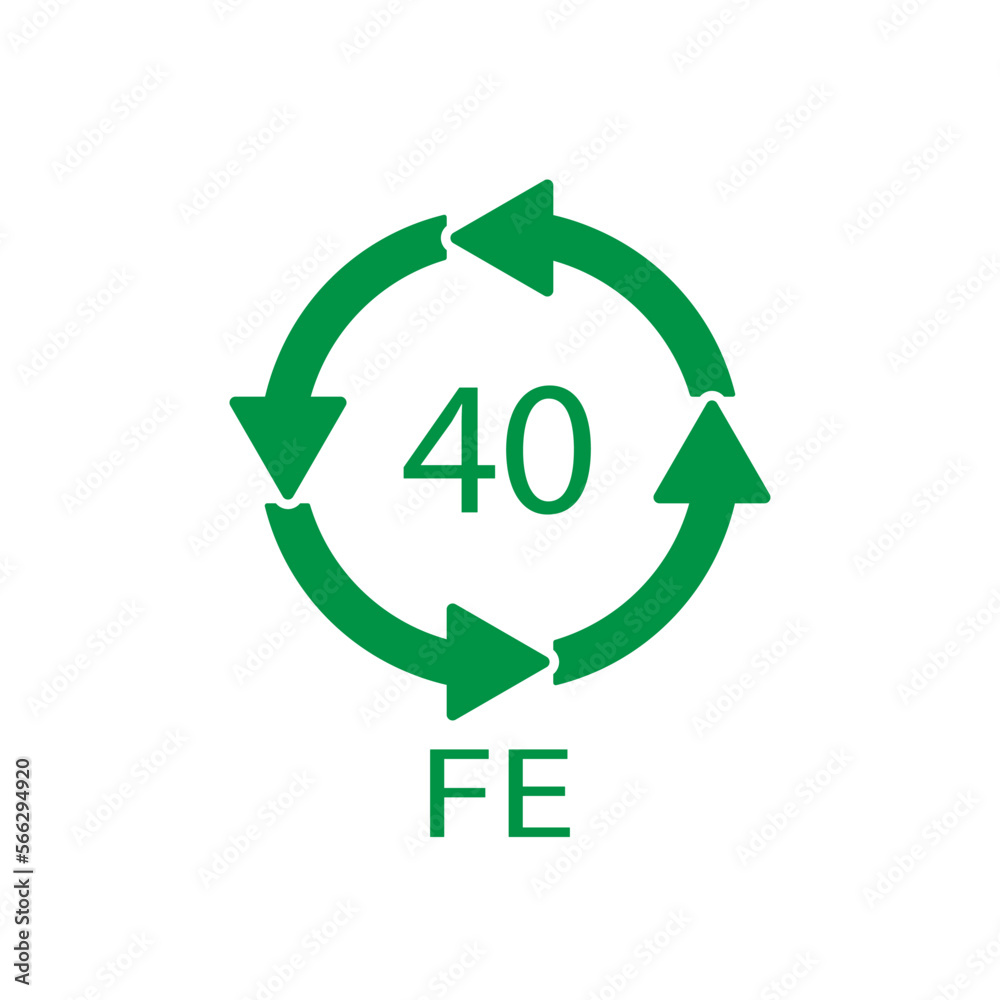 Plastic recycling symbol FE 40, Wrapping Plastic. Vector Illustration Plastic recycling symbol FE 40, Wrapping Plastic. Vector Illustration