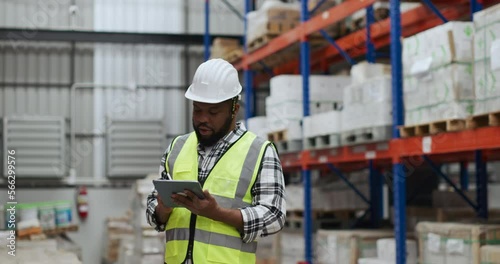 Working in warehouse