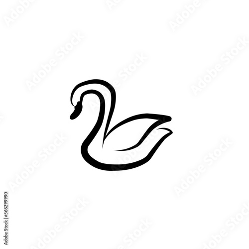Hand Drawn Logo Of Black Swan