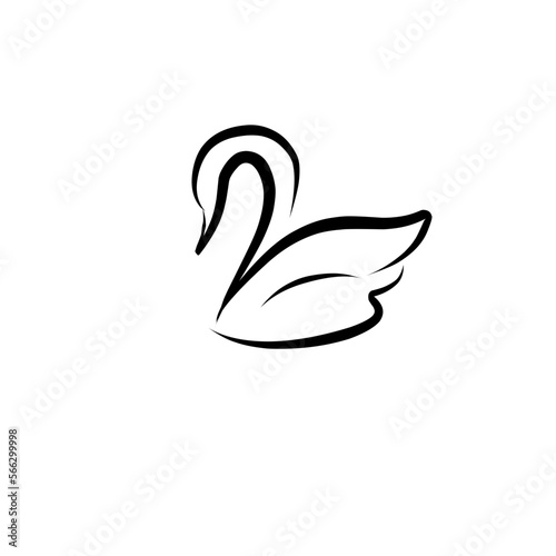 Hand Drawn Logo Of Black Swan