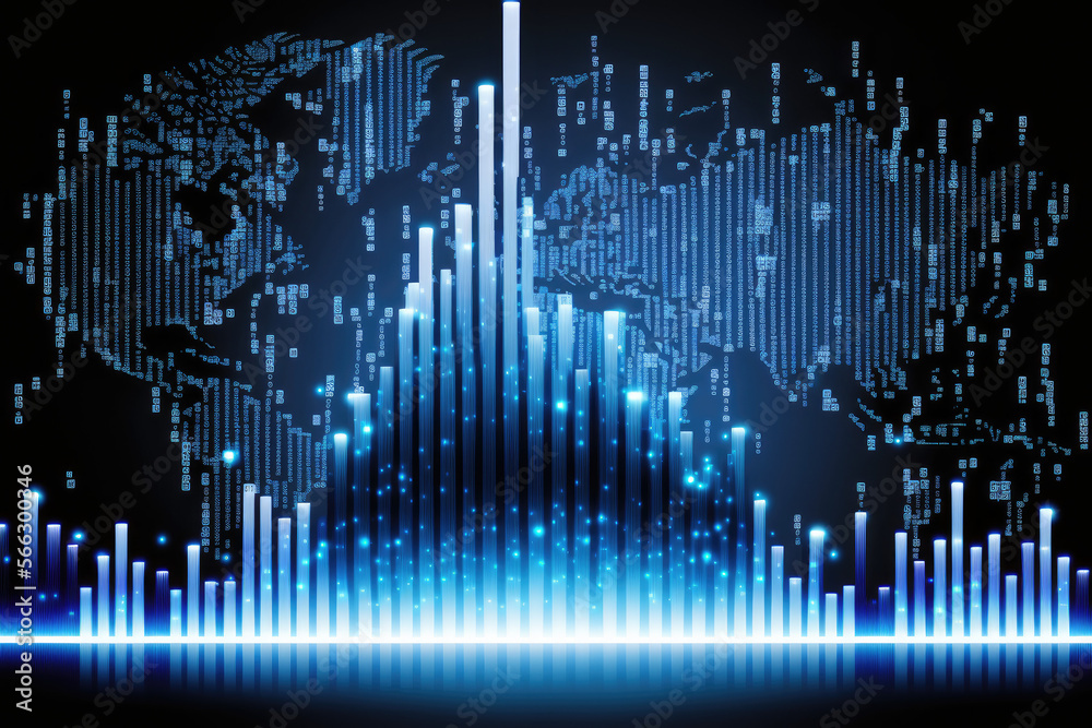blue digital technology bar graph made by generative ai blue digital technology bar graph made by generative ai